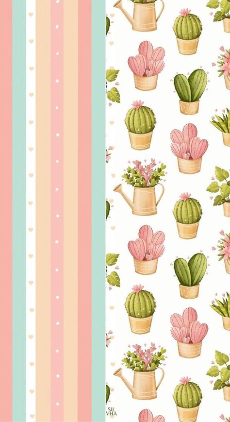 Succulents Wallpaper, Cactus Backgrounds, Cellphone Wallpaper Backgrounds, Cute Wallpaper, Cartoon Background, Graphic Wallpaper, Cute Wallpaper For Phone, Cute Patterns Wallpaper, Flower Phone Wallpaper