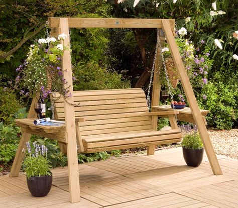 Kursi Outdoor, Woodworking Table Saw, Garden Swing Seat, Backyard Swings, Wooden Swing, Desain Furnitur Modern, Patio Swing, Wooden Swings, Woodworking Table