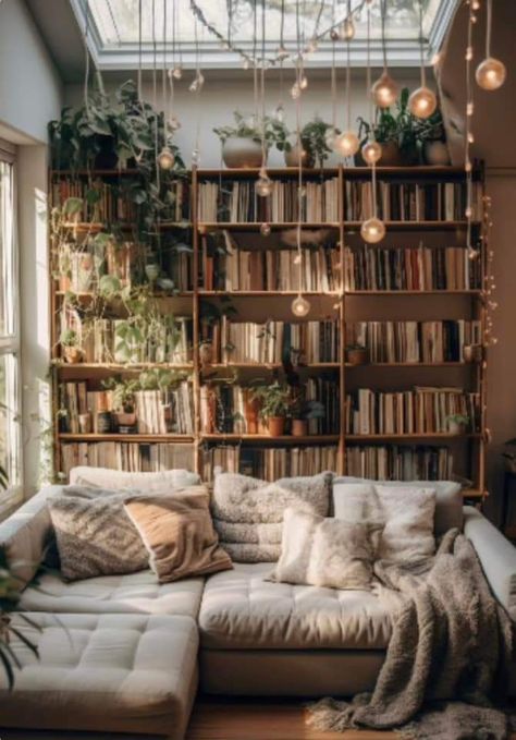 Smallest Apartment, Cozy Home Library, Apartment Tips, Lots Of Plants, Home Library Design, Whimsical Wonderland, Cozy Room Decor, Apartment Decor Inspiration, Dream Room Inspiration