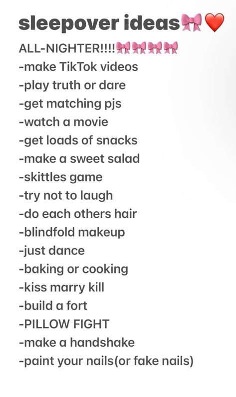 Things To Do In A Sleepover Girls Fun, What To Do At A Birthday Sleepover, Things To Do With Little Sister, Ideas For Sleepovers For Girls Fun, Summer Sleepover Aesthetic, Things To Do At A Sleepover For Teens, Things To Do On A Sleepover, Stuff To Do At A Sleepover, Fun Things To Do At A Sleepover