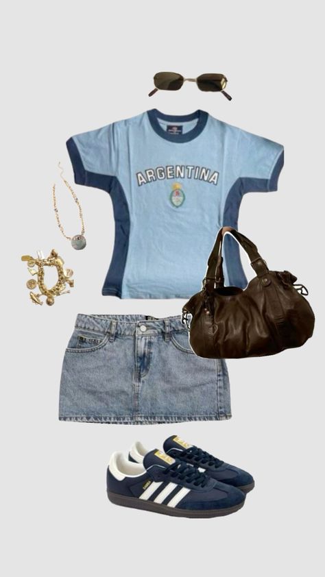 Samba Mini Skirt, Jean Mini Skirt Outfit, Mini Skirt Outfit Summer, Mini Skirts Outfits Summer, Cute Mini Skirt Outfits, Cute Dinner, Fashion Inspo Summer, Skirt Outfit Summer, Dinner Fits