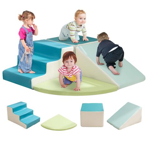 PRICES MAY VARY. Multiple Combinations: This baby climbing toys indoor can exercise children climbing, crawling and sliding, exercise the child's big sports skills, enhance the ability of hand-eye coordination, and cultivate social skills. 4 pcs can be spelled into a variety of shapes to enrich children's imagination. High-Quality Materials: Soft play equipment with high-density high-quality foam, which is excellent in rebate; the protective cover is made of PVC, low-emission materials, and the Infant Playground, Baby Climbing Toys, Christmas Playroom, Foam Climbing Blocks, Exhibition Typography, Climbing Toys For Toddlers, Toddler Exercise, Toddler Climbing Toys, Toddler Sofa