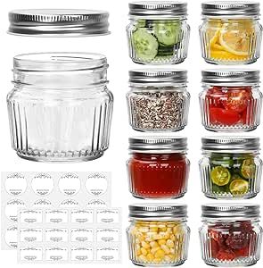 Cehomi Small Glass Mason Jars with Lids - 4 oz Vintage Canning Jars, Pickling Jars for Jelly, Jam, Honey, Pickles, Spice, Essential Preserver for Home Storage and Gifting 8 Pack Pressure Canning Meat, Yogurt Desserts, Refrigerator Jam, Canning Meat, Desserts Homemade, Canning Jar Lids, Canning Supplies, Honey Diy, Tiny Jars