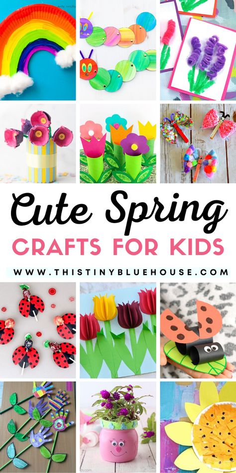 Spring Break Activities For Preschoolers, Season Crafts Preschool, Spring Break Crafts, March Preschool, Kindergarten Spring, Spring Arts And Crafts, Spring Crafts Preschool, Spring Flower Crafts, Springtime Crafts