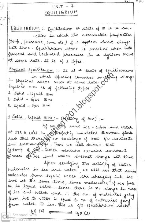 Equilibrium Notes Class 11, Equilibrium Notes, Chemistry Equilibrium, 11th Chemistry Notes, Le Chatelier's Principle, Liquid Vapor, 11th Chemistry, Chemistry Education, 12th Maths