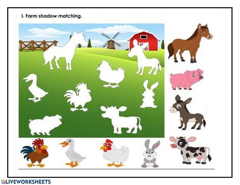 Farm Animals Preschool, Farm Animals Activities, Farm Preschool, Kids Worksheets Preschool, Preschool Activities Toddler, Seni Dan Kraf, Animal Activities, Kids Learning Activities, Toddler Learning Activities