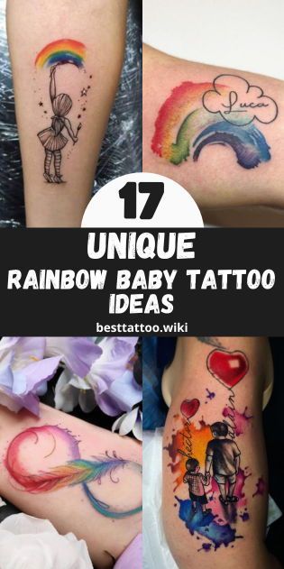 Cute Rainbow Tattoo Ideas, Rainbow Baby Tattoo Ideas, Rainbow Baby Tattoo, Rainbow Tattoo Ideas Unique, Tattoo Ideas For Parents, Baby Tattoo Ideas, Rainbow Heart Tattoo, Minimalist Symbols, Tattoo Ideas For Moms