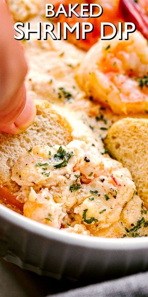 Baked Shrimp Dip – Hot, garlicky, cheesy, and super creamy Shrimp Dip perfect for Game Day gathering! This makes a delicious hot appetizer that your guests will devour in seconds. Shrimp Dip Recipes Easy, Warm Shrimp Dip, Baked Shrimp Dip, Easy Shrimp Dip, Best Shrimp Recipe, Warm Dips, Dips Easy, Cold Shrimp, Thanksgiving Apps