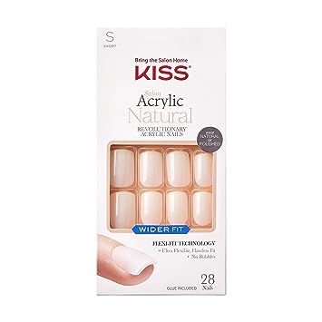 Kiss Glue On Nails, Natural Fake Nails, Fake Acrylic Nails, Wide Nails, Kiss Products, Pink Gel Nails, Kiss Nails, Nail Remover, Nails Only