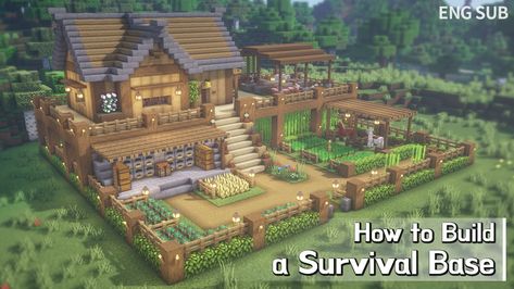 Minecraft Farm House, Mansion Minecraft, Minecraft Small House, Base Tutorial, Case Minecraft, Minecraft Houses Survival, Rumah Minecraft Sederhana, Minecraft Mansion, Minecraft House Plans