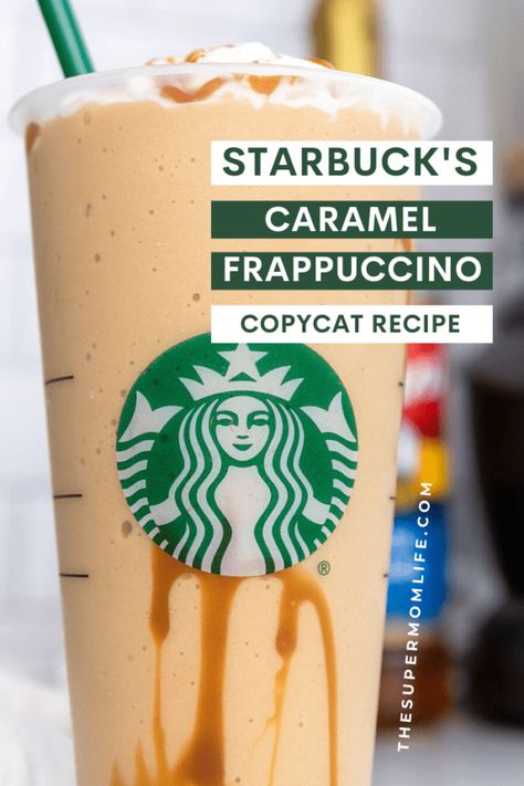 Frappachino Recipe, Homemade Starbucks Recipes, Caramel Frappe Recipe, Starbucks Caramel Frappuccino, Everyday Drinks, Starbucks Frappuccino Recipe, Homemade Coffee Syrup, Coffee Frappe, Homemade Frappuccino