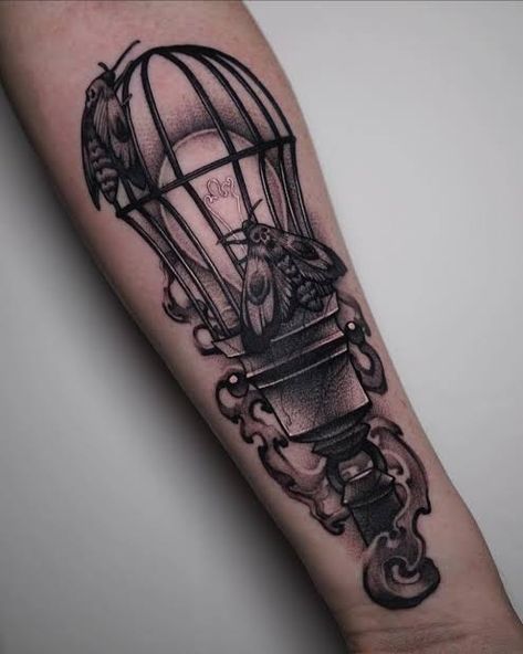 Moth To Light Tattoo, Moth And Light Tattoo, Moth Light Tattoo, Moth And Lantern Tattoo, Lightbulb Tattoo, Moth Drawing, Cage Tattoos, Lantern Tattoo, Light Tattoo