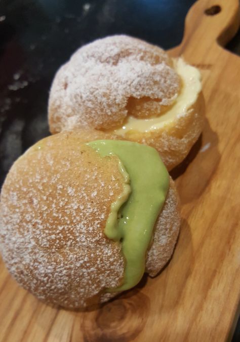 Matcha Custard, Cream Puff Filling, Matcha Cream, Pastry Cream Recipe, Matcha Dessert, Custard Cream, Custard Recipes, Cream Puff, Custard Filling