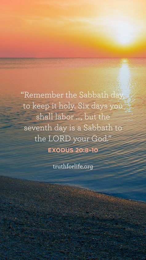 “Remember the Sabbath day, to keep it holy. Six days you shall labor …, but the seventh day is a Sabbath to the LORD your God.” Exodus 20:8–10 Remember The Sabbath Day To Keep It Holy, The Sabbath Day, Exodus 20, Sabbath Day, Seven Days, Morning Quotes, The Lord, Labor, Verses