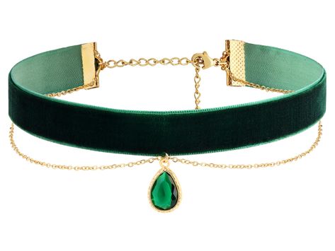 PRICES MAY VARY. GOTHIC VINTAGE GREEN VELVET CHOKER NECKLACE: The Green Choker Necklace with an elegant green crystal pendant is an excellent addition to your jewelry collection. This green velvet choker is suitable for everyday wear or special occasions, making it a perfect gift for someone special or a cherished addition to any jewelry collection SIZE: Green Crystal Teardrop Pendant measures 0.39 inches in width, 0.59 inches in length. Total Length - approx. 12.6 inches, extender chain: 4.7 in Dark Green Jewelry, Green Choker Necklace, Enchanting Jewelry, Green Choker, Christmas Jewelry Gift, Teal Necklace, Red Choker, Gothic Choker, Goth Choker