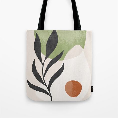 Painted Canvas Bags, Handpainted Tote Bags, Plant Bags, Minimal Abstract Art, Painted Tote, Denim Handbags, Plant Tree, Minimal Abstract, Cute Tote Bags