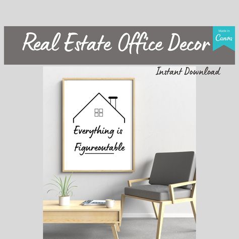 Real Estate Home Office, Real Estate Office Decor, Real Estate Agent Gift, Real Estate Advertising, Real Estate Office, Real Estate Quotes, Closing Gifts, Design Office, Kids Corner