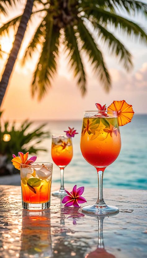 colorful tropical coctails - AI creation Tropical Aesthetic, Cocktail Party Food, Starbucks Coffee Recipes, Tropical Drink, Tropical Vibes, Starbucks Coffee, Beautiful Food, Coffee Recipes, Mocktails