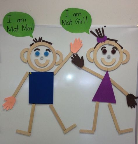 Mat Man Preschool, Mat Man Activities, Preschool Handwriting, Pre-k Writing, Mat Man, Preschool Fine Motor, Language Works, Early Childhood Classrooms, Preschool Writing