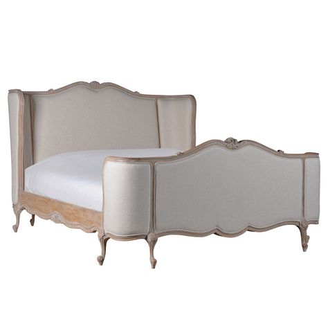 Lit de Paris Bed. Luxurious and romantic French bed by The French Bedroom Company. #Frenchbedroomcompany Wood And Upholstered Bed, Winged Bed, French Style Bed, French Country Furniture, French Bed, French Country Bedrooms, French Bedroom, Style Bed, Superking Bed