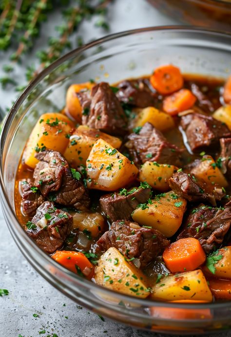 Learn How to Cook Beef And Potatoes Recipe For Free | Recipes You'll Love, Made Easy! Steak And Potatoes In Oven, Beef And Potatoes Recipes, Meat And Potatoes Recipes, Trendy Recipes, Beef And Potato Stew, Food Reference, Meat And Potatoes, Potatoes In Oven, Potato Stew