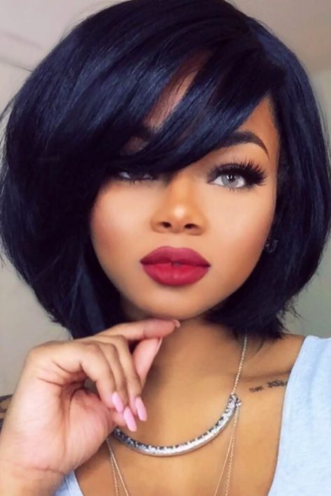 Best Hairstyles For Round Faces ★ See more: http://lovehairstyles.com/best-hairstyles-for-round-faces/ "bixie" Haircut Black Women, 2024 Haircut, Makeup Tip, Short Weave, Short Human Hair Wigs, Hairstyle Gallery, Penteado Cabelo Curto, Short Wigs, Red Lipstick