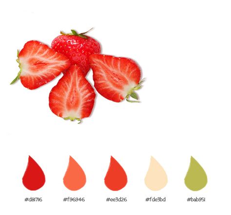 Strawberry Red Color Palette, Strawberry Pallet Color, Color Palette Strawberry, Strawberry Colour Palette, Strawberry Color Palette, Strawberry Room, Coding Notes, Color Coding Notes, Coral Color Schemes