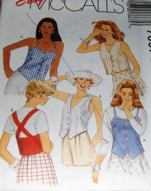 McCall's Sewing Pattern Summer Top Lined with strap variations Number 7667 Size 14,16,18 Summer Top Pattern, Tops Pattern, Lace Vest, Vogue Sewing, Mccalls Sewing Patterns, Vest Pattern, Womens Sewing Patterns, Mccalls Patterns, Sewing Pattern Sizes