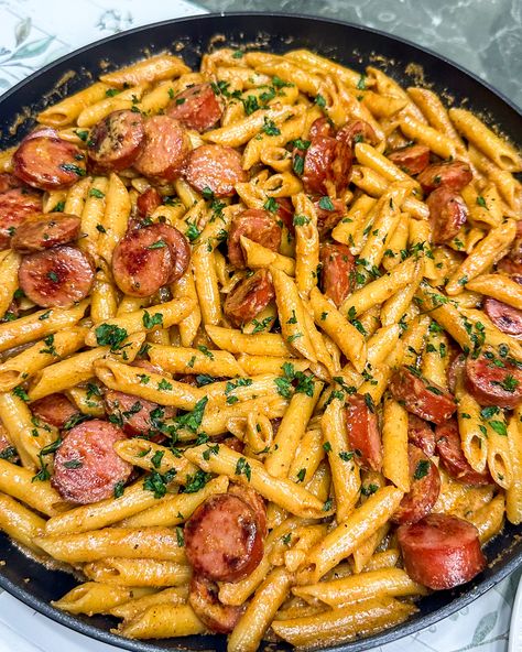 Alfredo Arteaga's Smoked Sausage Cajun Alfredo Pasta Turkey Sausage Alfredo Pasta, Sausage Cajun Alfredo Pasta, Cajun Sausage Alfredo, Smoked Sausage Cajun Alfredo, Cajun Alfredo Pasta, Smoked Sausage Alfredo, Grilled Turkey Recipes, Sausage Alfredo Pasta, Cajun Alfredo