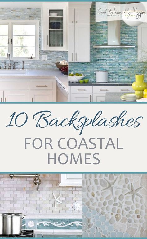 Coastal Backsplash Kitchen, Coastal Backsplash, Coastal Kitchen Backsplash, Back Splashes, Coastal Kitchen Design, Beach Kitchens, Beach House Kitchens, Shore House, Tropical Home Decor