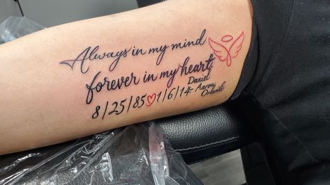 Uncle Remembrance Tattoos, My Grandpas Keeper Tattoo, Tattoo Ideas To Get For Your Grandma, Memorial Tattoo For Uncle, Memorial Name Tattoo Ideas, Memorial Tattoo Ideas For Boyfriend, Tattoo Idea For Grandpa Passing, Rip Tattoos Grandpa, Tatoos Memorial Grandma