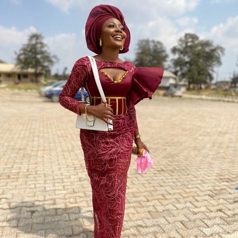 Stylaa! A darling in an impeccablewine dress and head tie @stylaa.app 👈🏽follow & tag . . . 💃🏿@jideni___ . . . #stylaa #africanqueen #stylish #wine #lace #naijafashion Owambe Styles, Nigerian Party, Aso Ebi Lace, Aso Ebi Lace Styles, Black Combination, Head Tie, Lace Gown Styles, Latest Ankara, African Lace Dresses