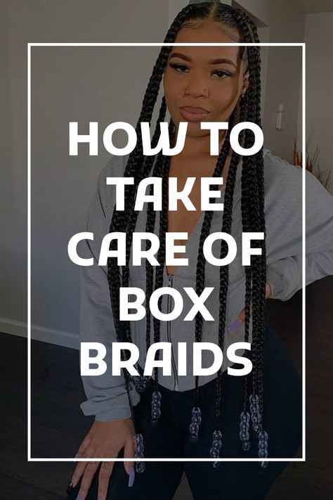 To maintain your braided hairstyle, it's important to follow a few easy steps. These include pre-treating your hair before braiding it with box braids, moisturizing the scalp, covering your braids with a silk scarf, and keeping your locks looking fresh. Hill offers some tips for pre-treating and maintaining your box braids. Read on to learn how to take care of box braids! Braid Spray For Box Braids, Lightweight Box Braids, Different Kinds Of Box Braids, How To Care For Box Braids, How To Take Care Of Braided Hair, Box Braid Maintenance Tips, Maintaining Box Braids Hair Care, How To Take Care Of Your Braids, How To Maintain Box Braids