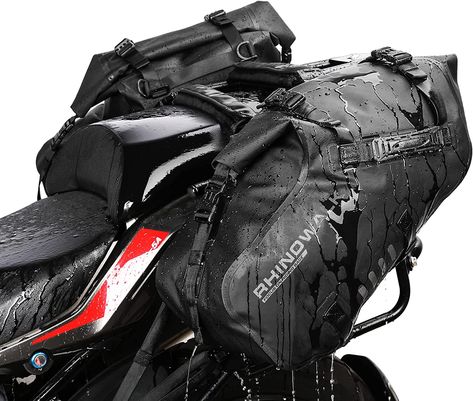 HUNTVP Motorcycle Waterproof Saddlebags Motorcycle Bags Motorcycle Tail Bag Side Bags Universal Storage Motorcycle Bags, Roll Up Design, Motorcycle Saddlebags, Motorcycle Bag, Side Bags, Tool Bag, Saddle Bags, Shoulder Pads, Saddle