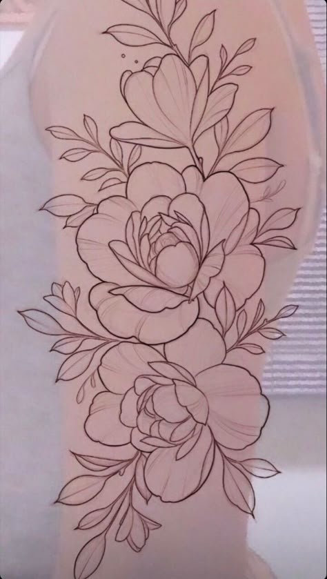 Sleeve Flower Tattoo, Tattoo Designs Floral, Positivity Tattoo, Tato Mandala, Flower Tattoo Drawings, Floral Tattoo Sleeve, Fabric Paint Designs, Tattoos For Black Skin, Floral Tattoo Design