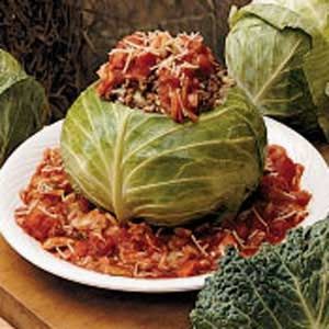 Stuffed Whole Cabbage... I just saw Julia Child make this on Public Access TV, a whole stuffed cabbage that serves like a cake, got to try this! Stuffed Whole Cabbage, Cabbage Stuffed, Julia Child Recipes, Cabbage Recipe, Stuffed Cabbage, Kitchen Surfaces, Cabbage Rolls, Cabbage Recipes, French Cooking