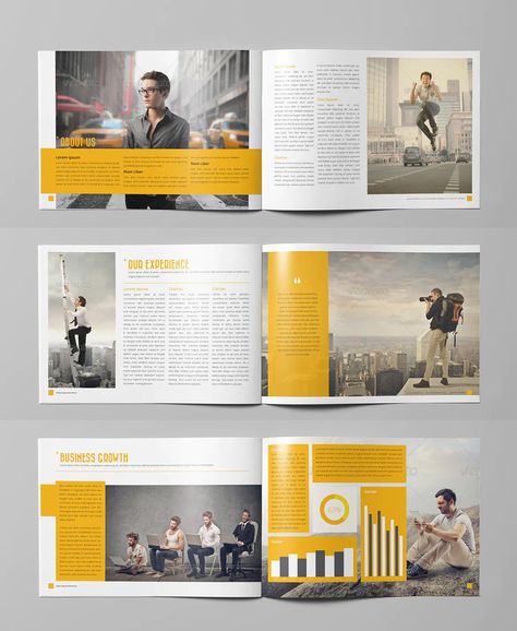 Business Horizontal Brochure Template InDesign INDD - 24 pages Horizontal Page Layout Design, Horizontal Magazine Layout, Horizontal Book Design, Horizontal Brochure Design, Horizontal Layout Design, Online Brochure Design, Booklet Layout, Catalog Design Layout, Book Editorial Design