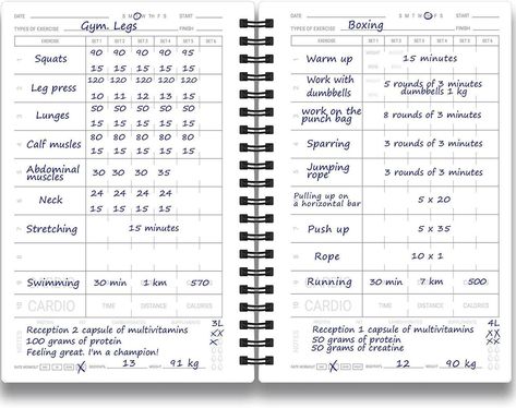 Fitness Journal & Workout Planner - Designed by Experts Gym Notebook, Workout Tracker, Exercise Log Book for Men Women - multiple color options. Planners For Men, Journal Workout, Workout Log Book, Exercise Log, Training Journal, Goal Body, Types Of Exercise, Fitness Diary, Workout Tracker