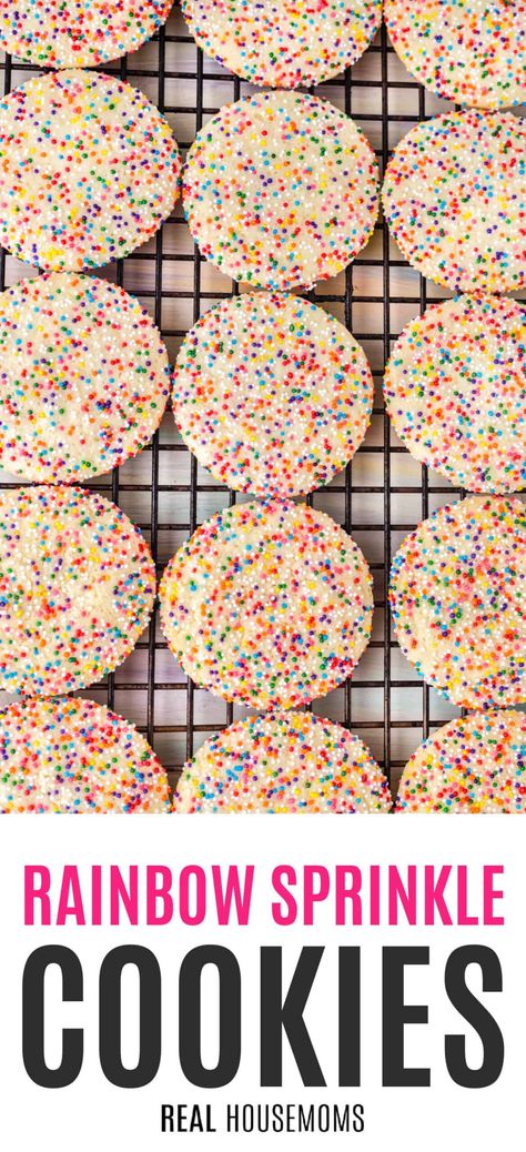 Rainbow Cookies Recipe, Sprinkles Cookies, Blondies Cookies, Rainbow Baking, Rainbow Sugar Cookies, Colorful Cookies, Sprinkles Birthday Cake, Peach Cookies, Rainbow Desserts