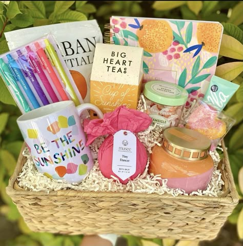 Easter Basket Ideas For Adults, Happy Basket, Unique Easter Basket Ideas, Ginger Tumeric, Cup Of Sunshine, Unique Easter Baskets, Volcano Candle, Evelyn Henson, Appreciation Gifts Diy