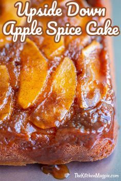 Upside Down Spiced Apple Cake, Apple Walnut Upside Down Cake, Upside Down Apple Cake Easy, Desserts With Red Apples, Apple Sticky Cake, Up Side Down Apple Cake, Apple Upsidedown Cake Recipe, Apple Cinnamon Upside Down Cake, Upside Down Apple Caramel Cake