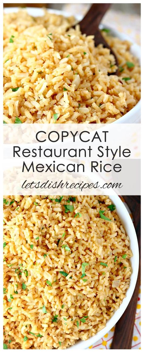 Mexican Restaurant Rice, Mexican Restaurant Recipes, Restaurant Style Mexican Rice, Rice Mexican, Copycat Food, Mexican Rice Recipe, Recipes Copycat, Rice Side Dish Recipes, Mexican Rice Recipes