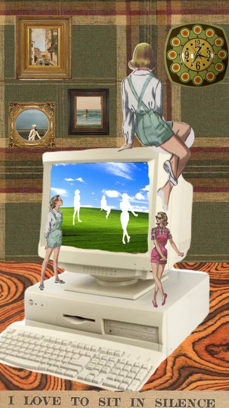 Girls on and off screen … #vintage #computer #wallpaper #aesthetic #painting #girls #girly #collage #moodboard #art #green #brown #darkacademia #shuffle #shufflefyp #fyp #70s Vintage Computer Wallpaper, Wallpaper Aesthetic Painting, Computer Wallpaper Aesthetic, Girly Collage, Moodboard Art, Collage Moodboard, Vintage Computer, Art Green, Aesthetic Painting