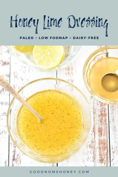 Low Fodmap Dressing, Honey Lime Salad Dressing, Low Fodmap Salad Dressing, Fodmap Salad Dressing, Fodmap Condiments, Honey Lime Dressing Recipe, Low Fodmap Salad, Fodmap Salad, Dairy Free Salad Dressing