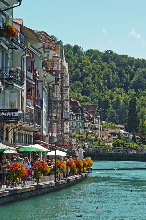 Thun Switzerland, Lake Thun, Century City, Interlaken, The Alps, A Hill, A Town, 14th Century, Old Town