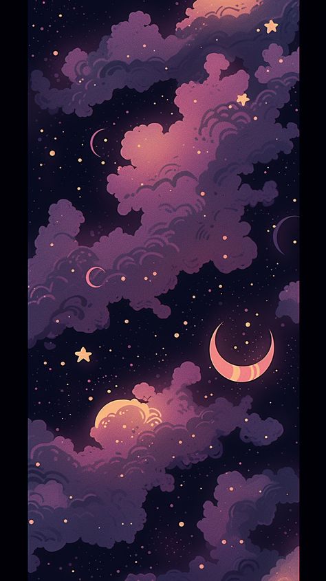 Stars And Moons Wallpapers, Cute Moon Background, Ipad Wallpaper Galaxy, Dark Violet Wallpaper, Purple Stars Wallpaper, 16 Bit Pixel Art, Space Pixel Art, Moon Pixel Art, Astrology Wallpaper