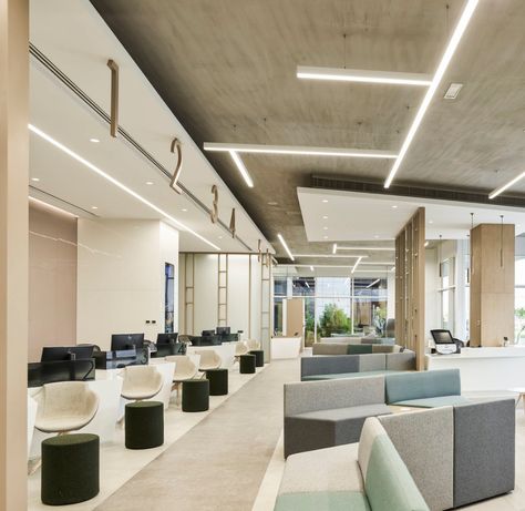 Hospital Waiting Area, Bank Interior Design, Banks Office, Dubai Office, Bank Design, Office Lobby, Hospital Interior, Office Fit Out, Interior Fit Out