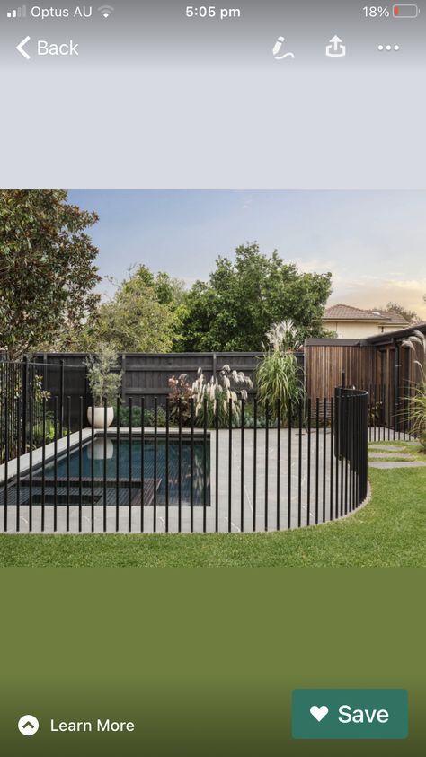 Pool Fencing Ideas Australia, Spa Fence, Swimming Pool Fence Ideas, Pool Fencing Landscaping, Pool Fence Ideas, Aluminum Pool Fence, Dream House Pool, Pool Gate, Pool Fencing