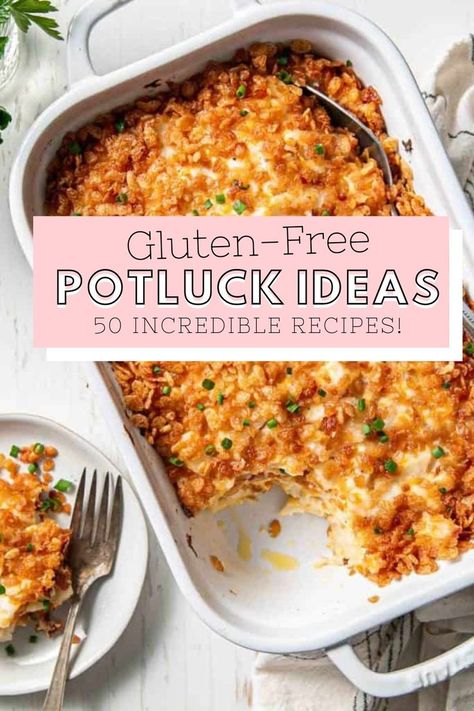 Gluten Free Potluck Ideas, Gluten Free Potluck, Gluten Free Casserole, Gluten Free Party Food, Gluten Free Party, Gluten Free Entrees, Gluten Free Dinner Easy, Potluck Ideas, Gluten Free Main Dishes