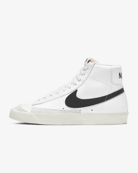 Nike Blazer Mid '77 Vintage Men's Shoes. Nike.com Mens Shoes Trendy, Nike Blazers Mid 77's, Men’s Nike Shoes, Blazers Shoe, Trendy Shoes Sneakers Men, Nike Air Blazer, Nike Blazer Outfit Men, Trendy Shoes For Men, Christmas List Inspo